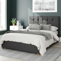 Aspire Hepburn Twill Kingsize Ottoman Bedframe - Charcoal - thumbnail 1