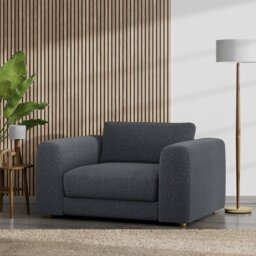 Habitat Ayr Fabric Cuddle Chair - Charcoal - thumbnail 2