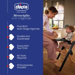 Chicco Meraviglia Ebony 4-in-1 Multi-Functional Highchair - thumbnail 2