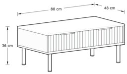 GFW Nervata 2 Drawer Coffee Table - Ivory - thumbnail 2