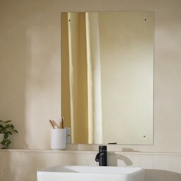 Innova Drilled Rimless Bathroom Mirror - 50x70cm - thumbnail 1