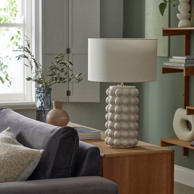Habitat Bobble 61cm Ceramic Table Lamp - Cream - image 1