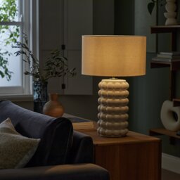 Habitat Bobble 61cm Ceramic Table Lamp - Cream - thumbnail 2