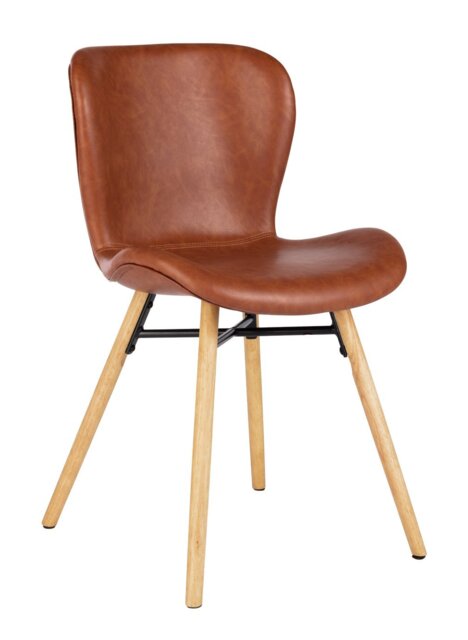 Habitat Etta  Pair of Faux Leather Dining Chair - Brown - image 1