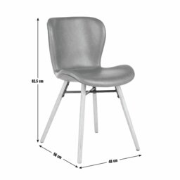 Habitat Etta  Pair of Faux Leather Dining Chair - Brown - thumbnail 2