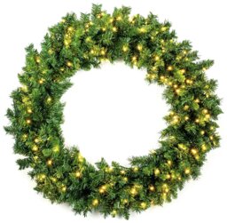 Premier Decorations Pre lit Oregon Christmas Wreath - thumbnail 1