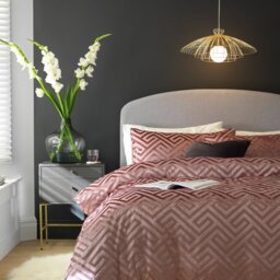 Habitat Geo Velvet Blush Pink Bedding Set - Kingsize - thumbnail 1