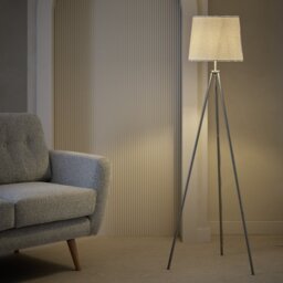 Argos Home Metal Tripod Base Only Floor Lamp - Chrome