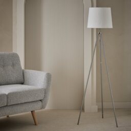 Argos Home Metal Tripod Base Only Floor Lamp - Chrome - thumbnail 2