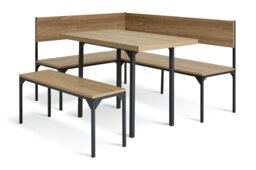 Argos Home Loft Living Corner Dining Set - Natural Wood Effect