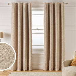 Argos Home Chenille Jacquard Blackout Eyelet Curtains - Champagne - 168x183cm