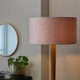 Habitat Blush Pink  Velvet Easy Fit Drum Lampshade - 49cm - thumbnail 2