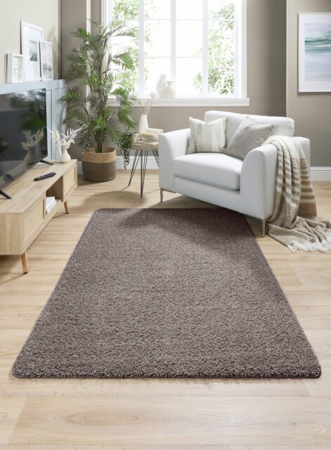 Buddy Mocha Brown Shaggy Rug - 140x200cm - image 1