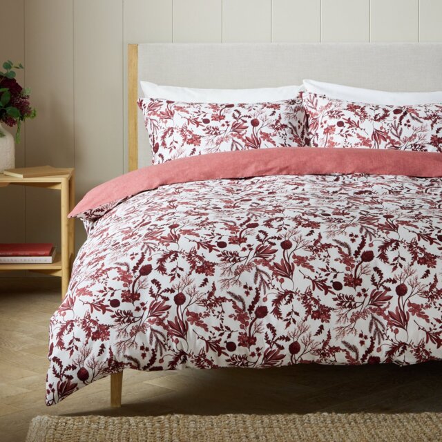 Argos Home Burgundy Foliage Print Bedding Set - King size - image 1