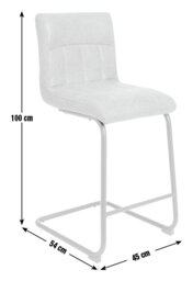 Argos Home Baylor Faux Leather Counter Bar Stool - Grey - thumbnail 2
