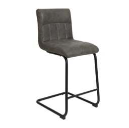 Argos Home Baylor Faux Leather Counter Bar Stool - Grey - thumbnail 1