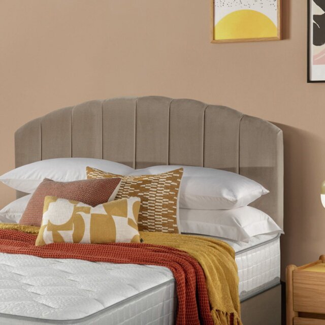 Silentnight Merlin Fabric Double Headboard - Mink - image 1