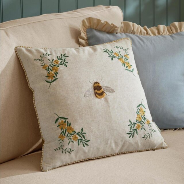 Wylder Ramble Bee Tufted Cushion Natural - 45x45cm - image 1