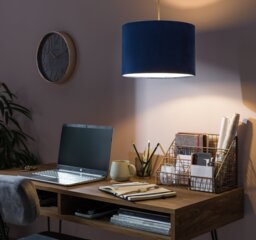 Habitat Blue Velvet Easy Fit Lampshade - 30cm
