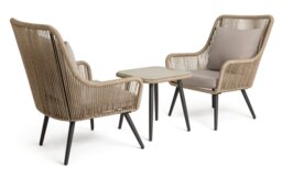 Habitat Malta 2 Seater Rattan Effect Garden Bistro Set - thumbnail 1