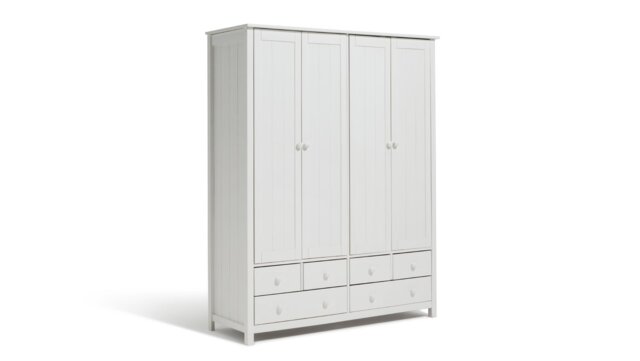 Argos Home New Scandinavia 4 Door 6 Drawer Wardrobe - White - image 1