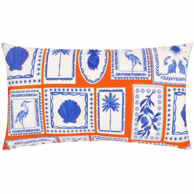 Furn Frieze Coral Blue Outdoor Cushion - image 1