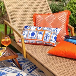 Furn Frieze Coral Blue Outdoor Cushion - thumbnail 2