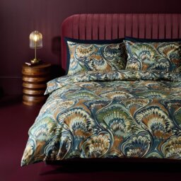 Habitat Cotton Marbled Print Blue Bedding Set - King size - thumbnail 1