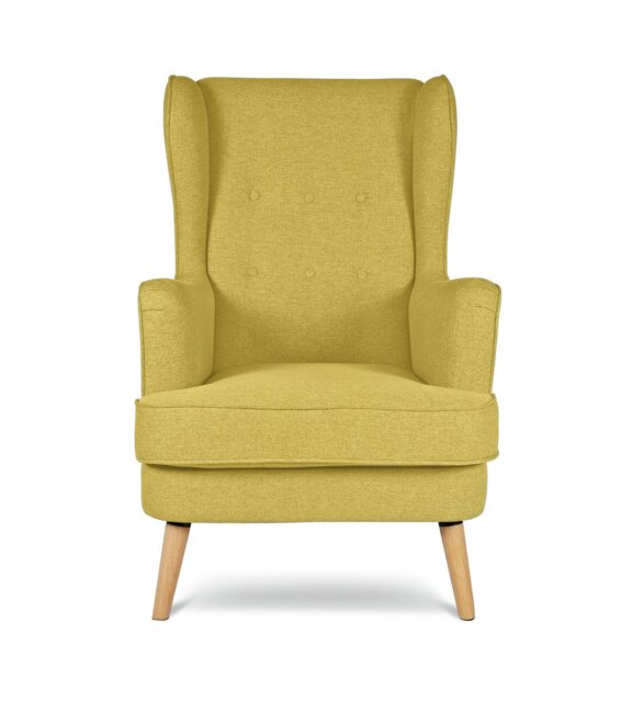 Habitat Callie Self Assembly Fabric Wingback Armchair-Yellow - image 1