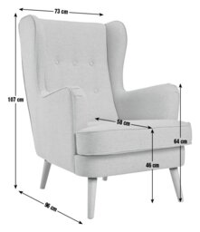 Habitat Callie Self Assembly Fabric Wingback Armchair-Yellow - thumbnail 2