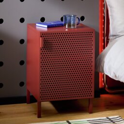 Habitat Landan 1 Door Bedside Table - Burgundy - thumbnail 2