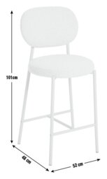 Habitat Orson Boucle Counter Bar Stool - White - thumbnail 2