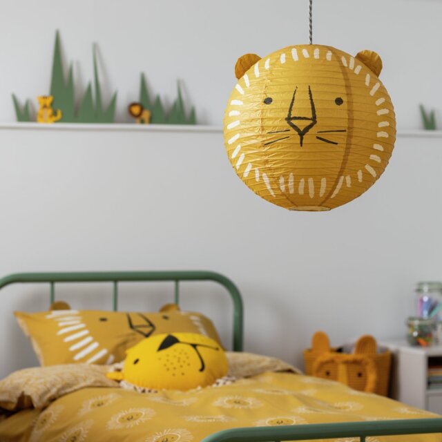Habitat Kids Yellow Paper Lion Lampshade - 40cm - image 1