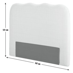 Habitat Onda Linen Kingsize Headboard - Stripe Sage - thumbnail 2