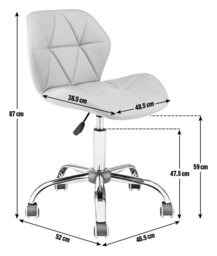 Argos Home Boutique Faux Leather Office Chair - Grey - thumbnail 2