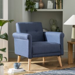 Argos Home Evie Fabric Armchair in a Box - Navy - thumbnail 2