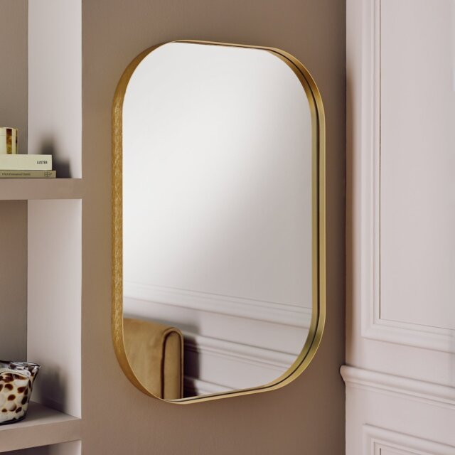 Argos Home Gold Deep Aluminium Rounded Square Wall Mirror - 50x70cm - image 1