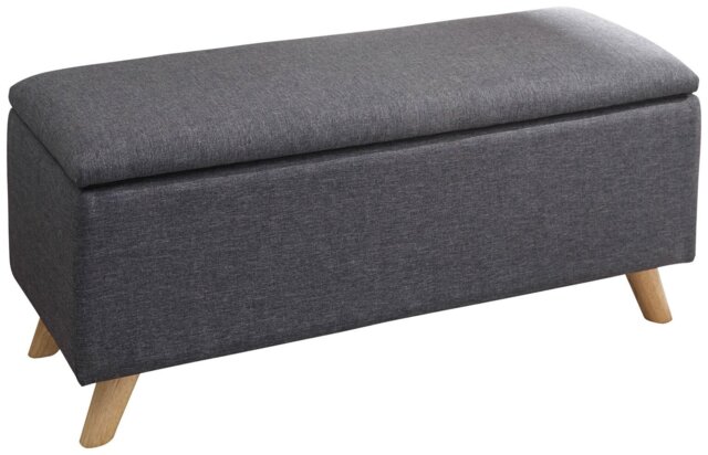 GFW Secreto Fabric Ottoman - Charcoal - image 1