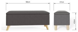 GFW Secreto Fabric Ottoman - Charcoal - thumbnail 2
