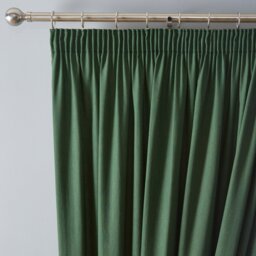 Fusion Dijon Blackout Thermal Pencil Pleat Curtains - Dark Green - 168x137cm - thumbnail 2