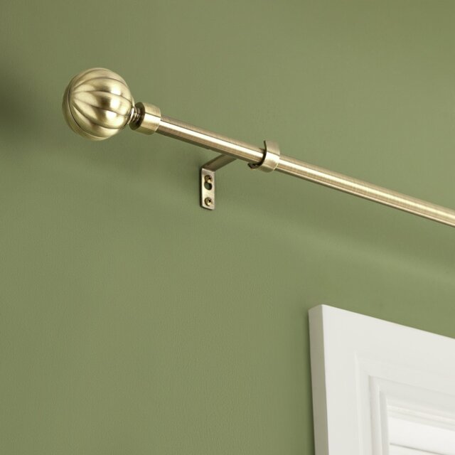 Argos Home Extendable Metal Twirling Ball Brass Curtain Pole - 120 - 210cm - image 1