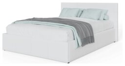 GFW End Lift Small Double Faux Leather Ottoman Bed - White - thumbnail 1