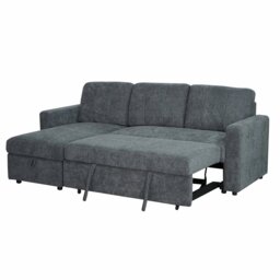 Aspire Nexis Reversible Storage Corner Chaise Sofa Bed- Charcoal - thumbnail 2