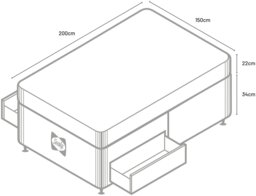 Sealy Abbot Pillowtop Kingsize 2 Drawer Divan Bed - Grey - thumbnail 2