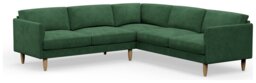 Hutch Velvet Curve Arm 7 Seater Corner Sofa - Sage Green - thumbnail 1