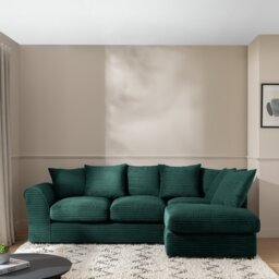 Argos Home Harry Large Cord Right Hand Corner Chaise Sofa - Teal - thumbnail 1