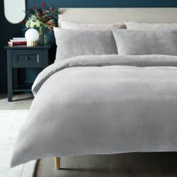 Argos Home Slinky Fleece Grey Bedding Set - Single - thumbnail 1
