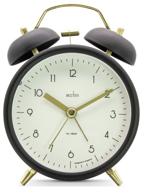 Acctim Aksel Double Bell Alarm Clock Black - image 1