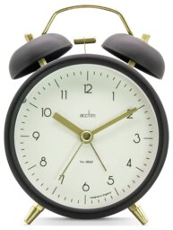 Acctim Aksel Double Bell Alarm Clock Black - thumbnail 1