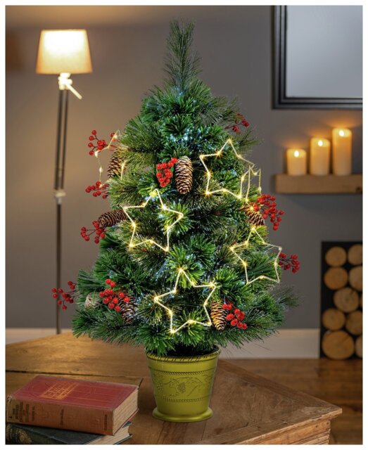 Premier Decorations 3ft Fibre Optic Snow Tip Christmas Tree - image 1